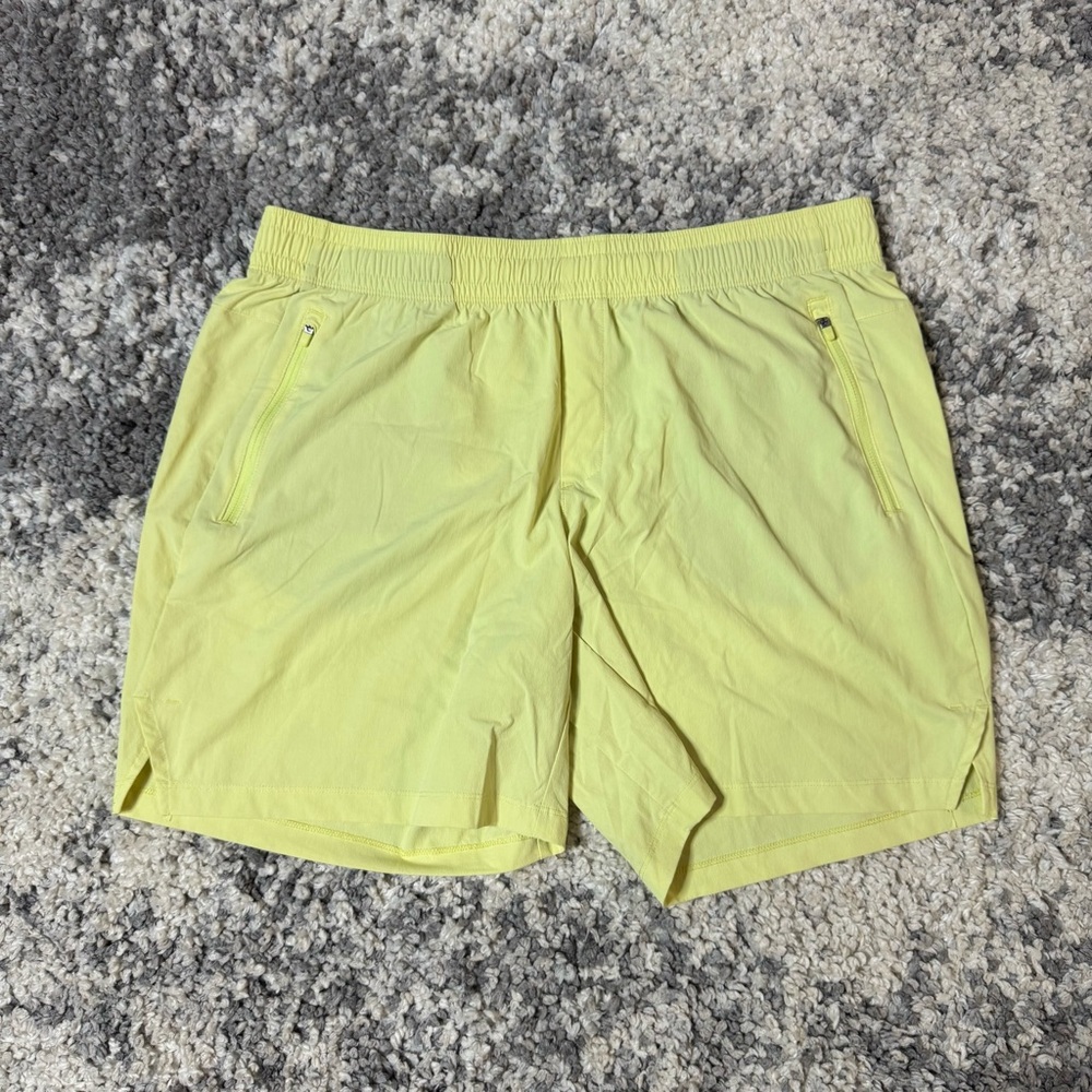 All In Motion, Men’s Neon Yellow Unlined Activewear Athletic Workout Shorts